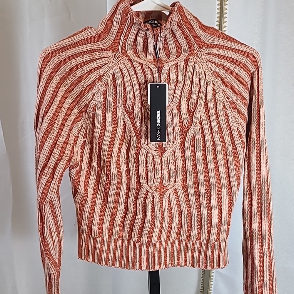 Fashion Nova Pumpkin Spice Cropped Sweater. New - Picture 2 of 5